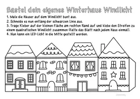 Vorschau - Mal- und Bastelvorlagen - Winterhäuser Windlichter zum Ausmalen & Basteln für die Winterzeit - Seite 3