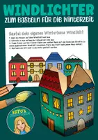 Vorschau - Mal- und Bastelvorlagen - Winterhäuser Windlichter zum Ausmalen & Basteln für die Winterzeit - Deckblatt