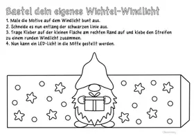 Vorschau - Mal- und Bastelvorlagen - Wichtel Windlichter zum Ausmalen & Basteln für die Winterzeit & Weihnachten - Seite 1