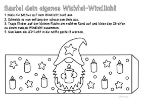 Vorschau - Mal- und Bastelvorlagen - Wichtel Windlichter zum Ausmalen & Basteln für die Winterzeit & Weihnachten - Seite 2