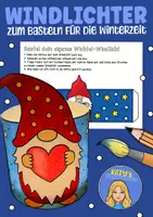 Vorschau - Mal- und Bastelvorlagen - Wichtel Windlichter zum Ausmalen & Basteln für die Winterzeit & Weihnachten - Deckblatt