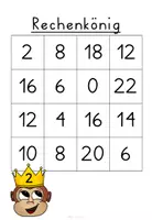 Vorschau - Spiele - Rechenkönig Spiel Einmaleins - ohne farbige Hintergründe - Seite 1