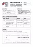Vorschau - Arbeitsblätter - Present Perfect vs Simple Past mit Wortfeld Pets & The Media - Seite 1