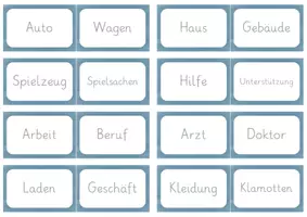 Vorschau - Spiele - Merk es dir! Merkspiel Synonyme Nomen (ohne Artikel) - DAZ - Seite 1