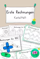 Vorschau - Aufgabenkarten - Erste Rechnungen im Zahlenraum 100 - Kartei/Heft schwieriger - Deckblatt