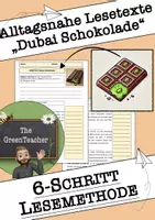 Vorschau - Arbeitsblätter - LESETEXT zum Einüben der 6-Schritt Lesemethode - Dubai Schokolade - Deckblatt