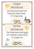 Vorschau - Fördermaterial/Inklusion - Langer und kurzer Selbstlaut | Übungskartei | Freiarbeit - Seite 3