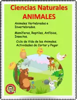 Vista previa - Hojas de trabajo - Animales Vertebrados e Invertebrados, Anfibios, Mamiferos - Portada