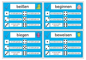 Vorschau - Stationenlernen - Verben im Plusquamperfekt/ 3. Vergangenheit: Würfelkartei (Klasse 3-4) - Seite 3