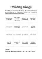 Vorschau - Arbeitsblätter - Holiday-Bingo - The Simple Past - Questions and short answers - Deckblatt
