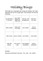Vorschau - Arbeitsblätter - Holiday-Bingo - The Simple Past - Questions and short answers - Seite 1