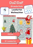 Vorschau - Arbeitsblätter - Lesekarten/Bildkarten Weihnachten einfach - DaZ/DaF, Deutsch (Grundschule) - Deckblatt