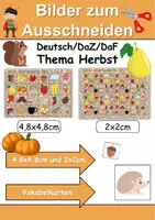 Vorschau - Arbeitsblätter - Vokabelbilder Herbst - Bilder zum ausschneiden (Klasse 1 und 2) - Deckblatt