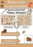 Vorschau - Arbeitsblätter - Materialpaket - Schneiden Steinzeit - Feinmotorik - Wortschatz - Seite 2