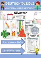Vorschau - Arbeitsblätter - Lesespaziergang Silvester - Leserunde Klasse 1 und 2 - Deckblatt
