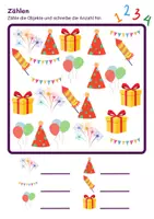 Vorschau - Arbeitsblätter - Silvester Zählen/Mathematik - Klasse 1 und 2 - Seite 1
