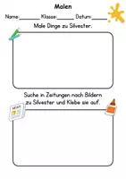 Vorschau - Arbeitsblätter - Silvester Anmalen Wortschatz - Deutsch/DaZ/DaF/Kunst - Klasse 1 und 2 - Seite 3