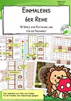 Vorschau - Stationenlernen - Einmaleins mit 6 - 6er Reihe - Spiele - Freiarbeit - Stationen - Lernwerkstatt - Deckblatt