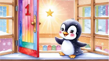 Vorschau - Präsentationen/Tafelbilder - Frosti, der Pinguin und die magischen Türen - Adventskalender basteln - Deckblatt