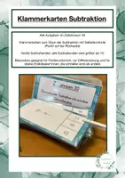 Vorschau - Stationenlernen - Zahlenraum 30 Klammerkarten zur Subtraktion (große Subtrahenden) - Deckblatt