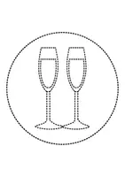 Vorschau - Arbeitsblätter - runde Prickelbilder / Fensterbilder Thema Silvester - Grundschule - Bastelvorlagen - Seite 1