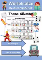 Vorschau - Arbeitsblätter - Würfelsätze / Würfelspiel Silvester - Deutsch/DaF/DaZ - Wortspiel - Deckblatt