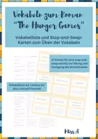 Vorschau - Arbeitsblätter - Vokabular & Stop-and-Swap-Übung zum Roman "The Hunger Games" - Deckblatt