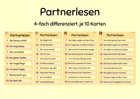 Vorschau - Fördermaterial/Inklusion - Partnerlesen / Lesekarten / Tandemlesen - Deckblatt