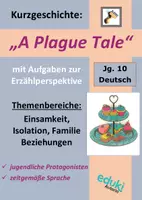 Vorschau - Arbeitsblätter - Kurzgeschichte "A Plague Tale" mit Aufgaben zur Erzählperspektive (Themen: Einsamkeit, Familie, Freunde) Klasse 10 - Deckblatt