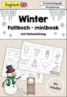Vorschau - Mal- und Bastelvorlagen - Winter & Winter clothes Faltbuch Minibook - Englisch - Deckblatt