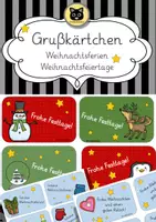 Vorschau - Bildkarten - Grußkärtchen Weihnachtsferien oder Winterferien - Deckblatt
