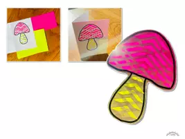 Vorschau - Mal- und Bastelvorlagen - FALTBILD „PILZ“ - Vorlagen für Karten und als z.B. Fensterbild - in diversen Größen (Kirigami zu Weihnachten, Sun Catcher) (Bildanleitung; Schneiden und Falten) - Silvester, Neujahr - Seite 3