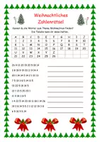 Vorschau - Spiele - Weihnachtliches Zahlenrätsel - Deckblatt