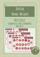 Vorschau - Spiele - Brettspiel stimmlose und stimmhafte Mitlaute b und p, d und t, sowie g und k - Deckblatt