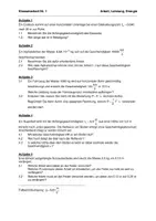 Vorschau - Klassenarbeiten - Arbeit, Leistung, Energie, 3 KA mit Lösungswegen - Deckblatt