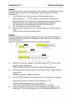Vorschau - Klassenarbeiten - Geradlinige Bewegung, 3 KA mit Lösungswegen - Seite 1