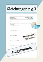 Vorschau - Arbeitsblätter - Kubische Gleichungen Biquadratische Gleichungen - Deckblatt