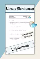 Vorschau - Arbeitsblätter - Lineare Gleichungen - Deckblatt
