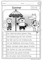 Vorschau - Arbeitsblätter - Hören – Lesen – Malen „Sommer“ für den Anybook Pro - Seite 1
