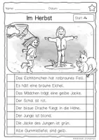 Vorschau - Arbeitsblätter - Hören – Lesen – Malen „Herbst“ für den Anybook Pro - Seite 1