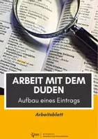 Vorschau - Arbeitsblätter - Aufbau Dudeneintrag - Deckblatt