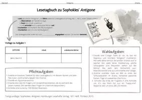 Vorschau - Unterrichtsreihen - Antigone komplette Einheit Dramenanalyse + Lesetagebuch + Lösungen - Seite 1