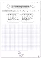 Vorschau - Arbeitsblätter - Klammerrechnungen leicht gemacht - Addition und Subtraktion - Seite 3