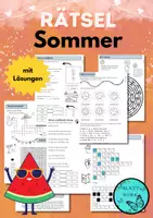 Vorschau - Arbeitsblätter - Sommerrätsel, Rätselheft für Zwischendurch für den Sommer - Deckblatt