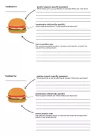 Vorschau - Arbeitsblätter - Burger/Sandwich Feedback Sheet - Seite 1