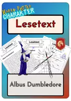 Vorschau - Arbeitsblätter - Leseverständnis - Albus Dumbledore + Lösungen - Deckblatt