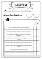 Vorschau - Arbeitsblätter - Leseverständnis - Albus Dumbledore + Lösungen - Seite 2