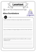 Vorschau - Arbeitsblätter - Leseverständnis - Albus Dumbledore + Lösungen - Seite 3