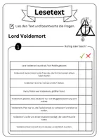 Vorschau - Arbeitsblätter - Leseverständnis - Lord Voldemort + Lösungen - Seite 2