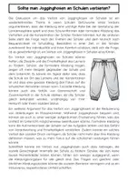 Vorschau - Arbeitsblätter - Jogginghosen an Schulen verbieten? Text + Pro- und Contra-Liste - Seite 1